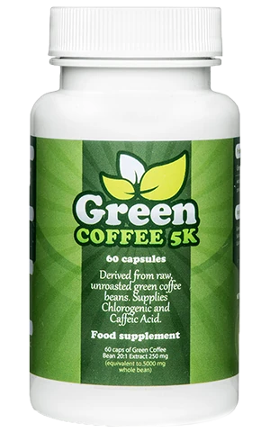 Flacon unique de Green Coffee 5K sur fond blanc