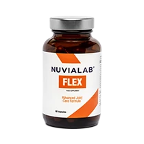 Flacon individuel de NuviaLab Flex, représentant l'offre d'essai du produit pour la souplesse articulaire