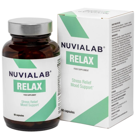 Boîte de NuviaLab Relax, complément naturel contre le stress et pour la relaxation